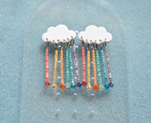 Load image into Gallery viewer, Cloud Dangles: Rainbow