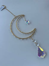 Load image into Gallery viewer, Rose Quartz Large Crescent Moon Suncatchers (Multiple Styles)
