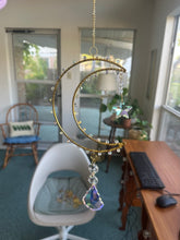 Load image into Gallery viewer, Rose Quartz Large Crescent Moon Suncatchers (Multiple Styles)
