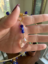 Load image into Gallery viewer, Sapphire Large Hoop- Evil Eye Detail
