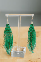 Load image into Gallery viewer, Dagger Beaded Dangles in Emerald
