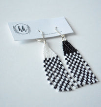 Load image into Gallery viewer, Mini Beaded Dangles in Checkered Black &amp; White
