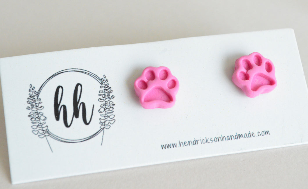 Paw Print Studs